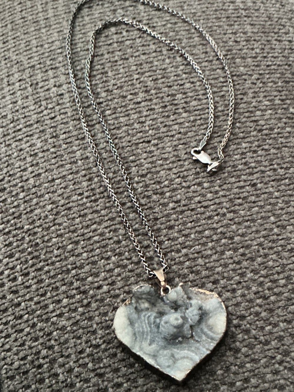 925 Chain with Raw Druzy Agate Pendant